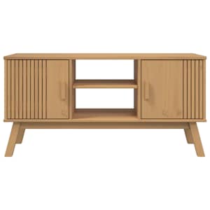 TV skříňka OLDEN hnědá 114 x 43 x 57 cm masivní borové dřevo - obrázek 6