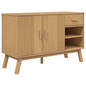Příborník OLDEN hnědý 114 x 43 x 73,5 cm masivní borové dřevo - obrázek 2
