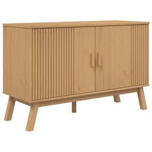 Příborník OLDEN hnědý 114 x 43 x 73,5 cm masivní borové dřevo - obrázek 2
