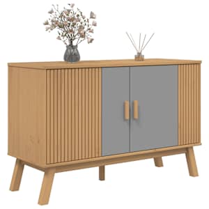 Příborník OLDEN šedý a hnědý 114x43x73,5 cm masivní borovice - obrázek 5
