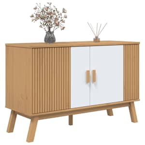 Příborník OLDEN bílý a hnědý 114x43x73,5 cm masivní borovice - obrázek 5