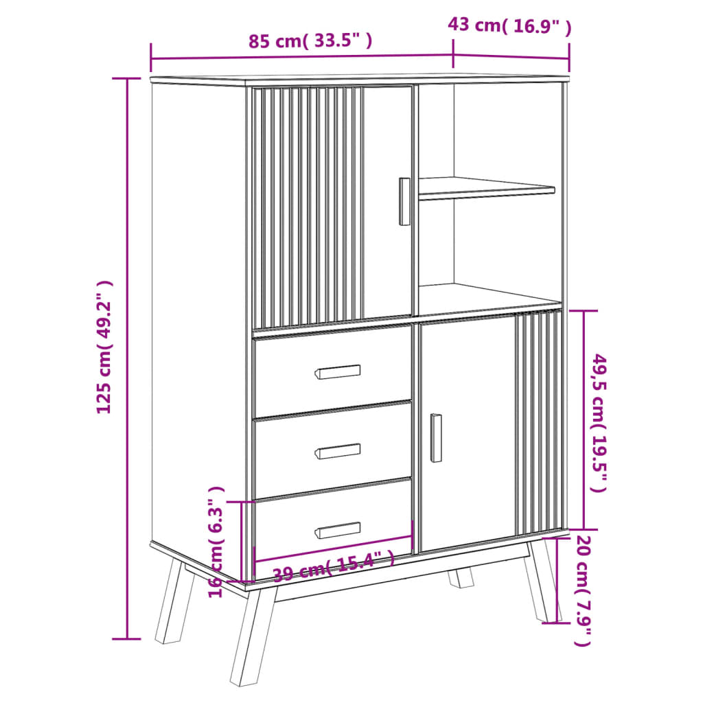 Szafka biblioteczna drewniana 85x43x125 szaro-brązowa