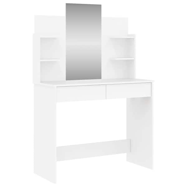 vidaXL peegliga tualettlaud, valge, 96 x 39 x 142 cm