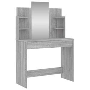 vidaXL peegliga tualettlaud, hall Sonoma tamm, 96 x 39 x 142 cm