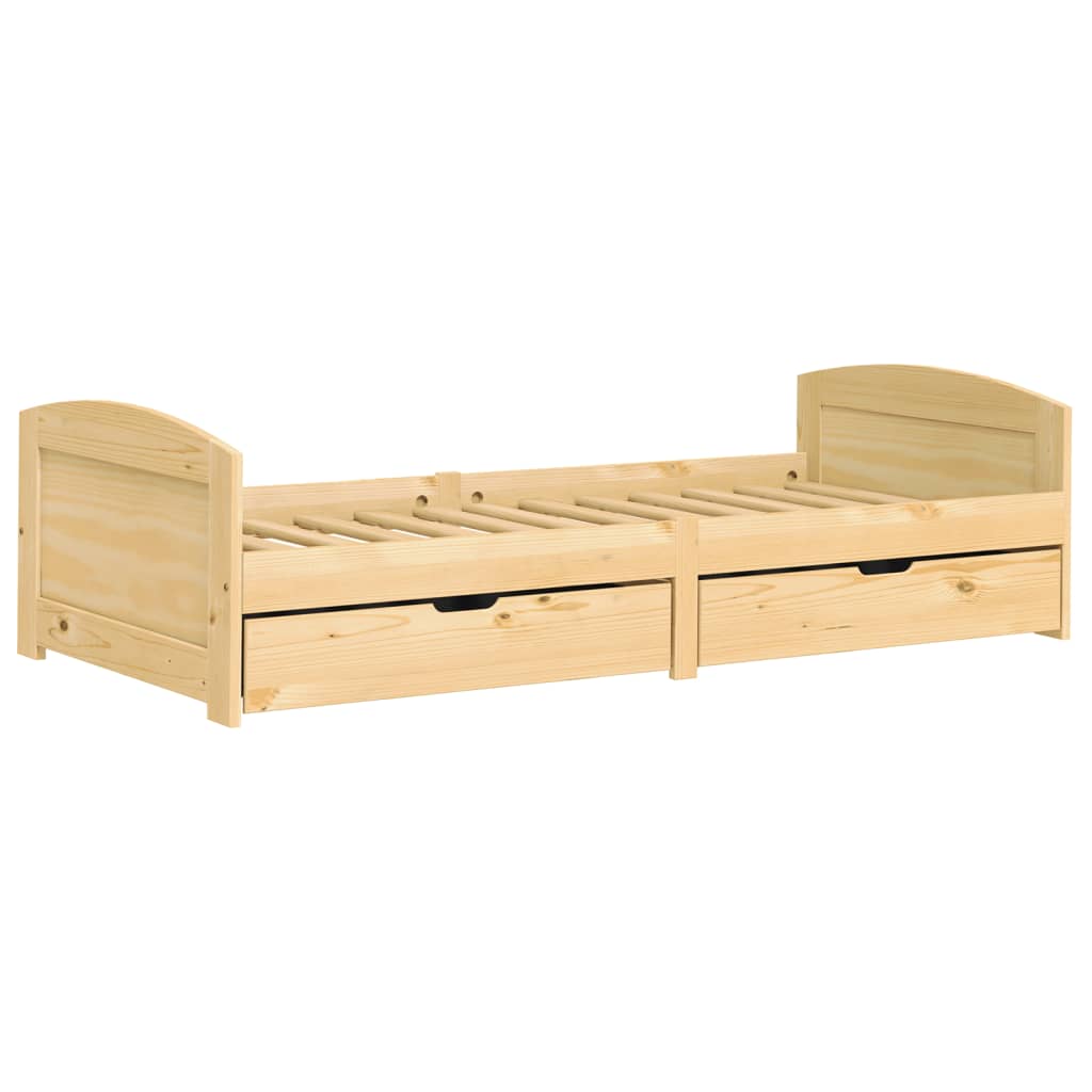 vidaXL Slaapbank met 2 lades IRUN 90x200 cm massief grenenhout afbeelding