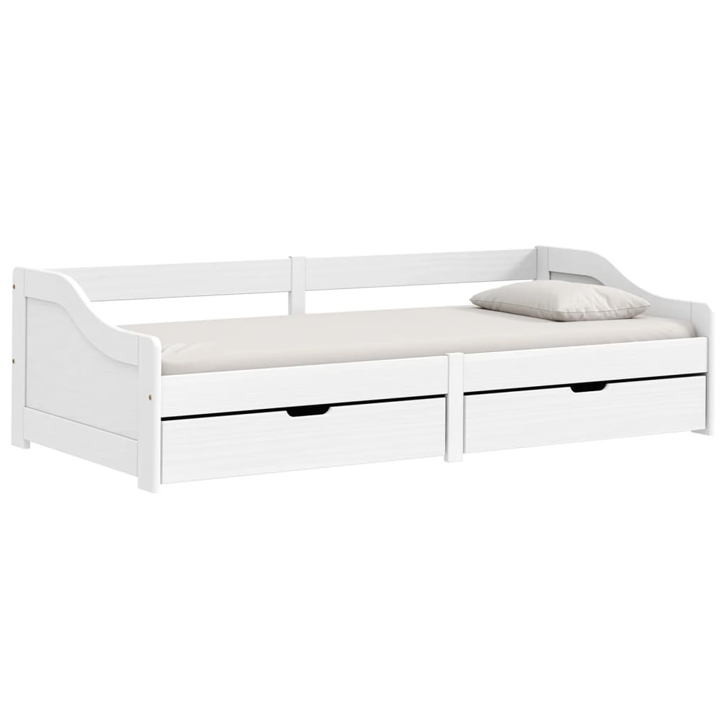 vidaXL Slaapbank met 2 lades IRUN 90x200 cm massief grenenhout wit, foto 3
