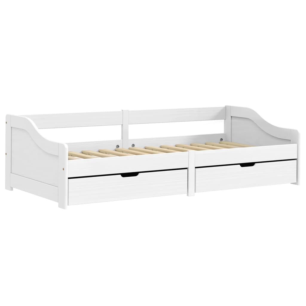 vidaXL Slaapbank met 2 lades IRUN 90x200 cm massief grenenhout wit, foto 2
