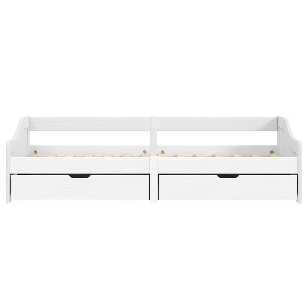 vidaXL Slaapbank met 2 lades IRUN 90x200 cm massief grenenhout wit, foto 4