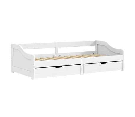 vidaXL Day Bed with 2 Drawers without Mattress "IRUN" White 90x200 cm