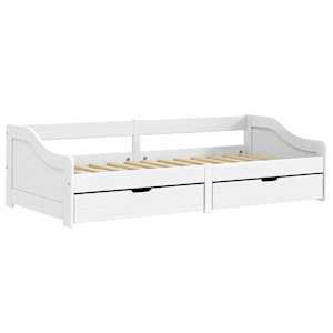 vidaXL Day Bed with 2 Drawers without Mattress "IRUN" White 90x200 cm