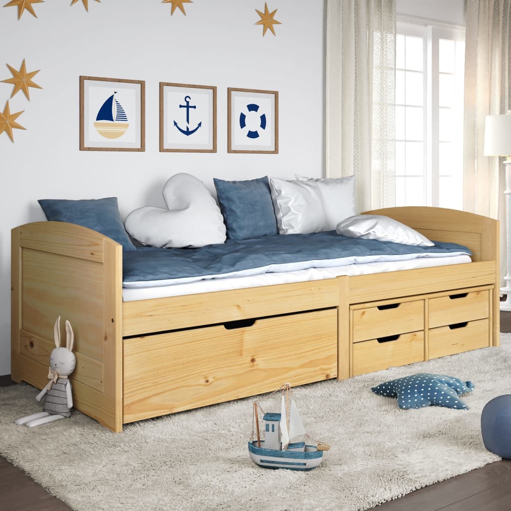 Tagesbett mit 5 Schubladen IRUN 90×200 cm Massivholz Kiefer