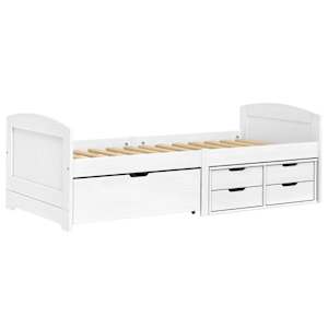 vidaXL Ł&oacute;żko dzienne, 5 szuflad, IRUN, białe, 90x200 cm, sosna
