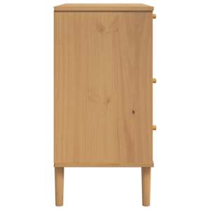 Komoda SENJA ratanový vzhled hnědá 80x40x80 cm masivní borovice - obrázek 7
