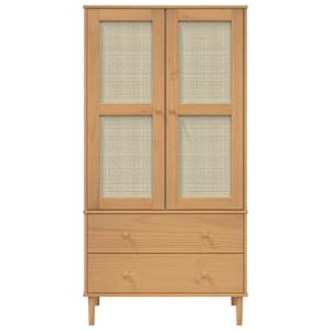 Šatní skříň SENJA ratanový vzhled hnědá 90x55x175 cm borovice - obrázek 5