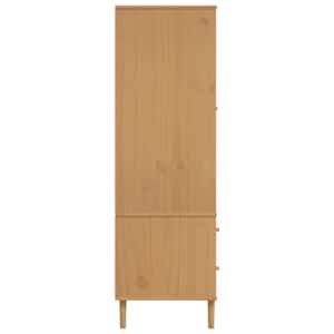 Šatní skříň SENJA ratanový vzhled hnědá 90x55x175 cm borovice - obrázek 7