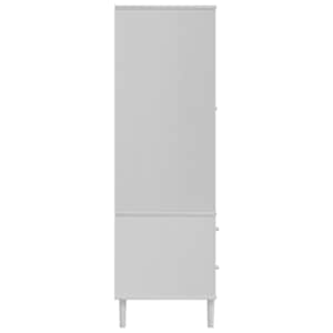 Šatní skříň SENJA ratanový vzhled bílá 90x55x175 cm borovice - obrázek 7