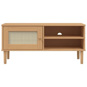TV skříňka SENJA ratanový vzhled hnědá 106x40x49 cm borovice - obrázek 5