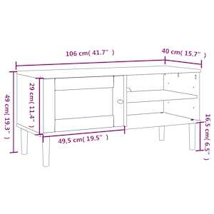 TV skříňka SENJA ratanový vzhled hnědá 106x40x49 cm borovice - obrázek 10