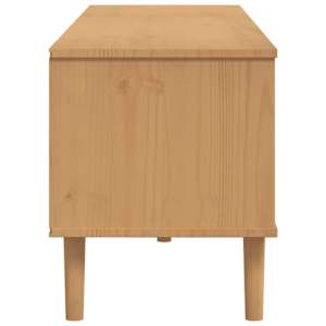 TV skříňka SENJA ratanový vzhled hnědá 158x40x49 cm borovice - obrázek 7