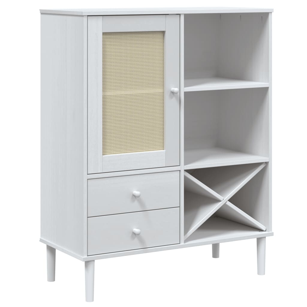 Thumbnail - vidaXL Highboard SENJA Rattan-Optik Weiß 90x40x112 cm Kiefernholz