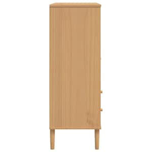Skříňka SENJA ratanový vzhled hnědá 90 x 40 x 112 cm borovice - obrázek 7