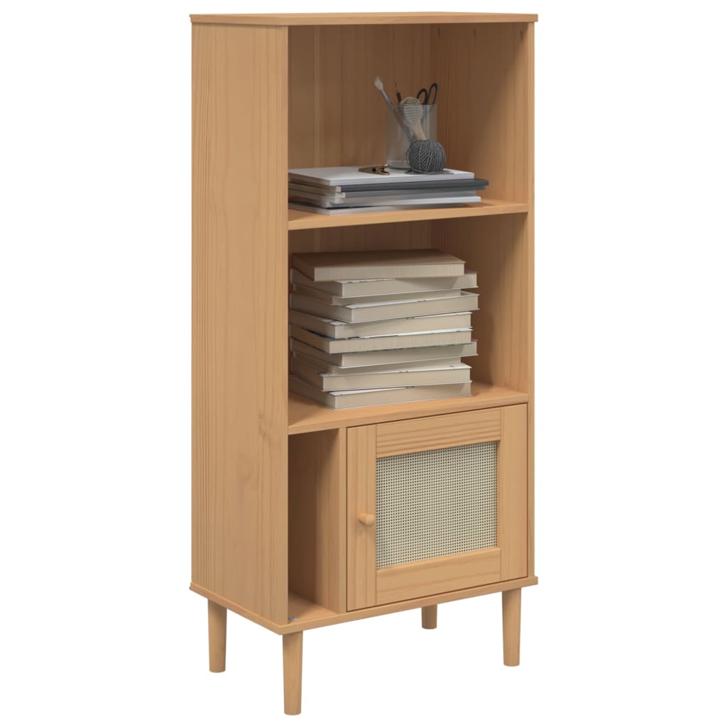 Thumbnail - vidaXL Bücherschrank SENJA Rattan-Look Braun 60x35x130 cm Kiefernholz