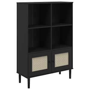 vidaXL puhvetkapp "SENJA" must, 90x35x130 cm, m&auml;nnipuit