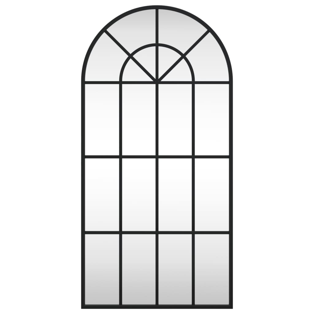 vidaXL Nástenné zrkadlo čierne 40x80 cm oblúkové železné