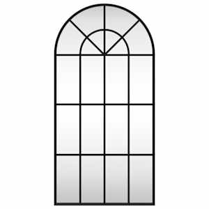 Nástěnné zrcadlo černé 40 x 80 cm oblouk železo - obrázek 3