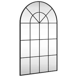 vidaXL seinapeegel, must, 60 x 100 cm, kaarekujuline raud