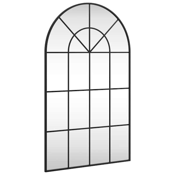 vidaXL seinapeegel, must, 60 x 100 cm, kaarekujuline raud