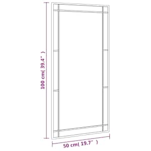 Nástěnné zrcadlo černé 50 x 100 cm obdélník železo - obrázek 8