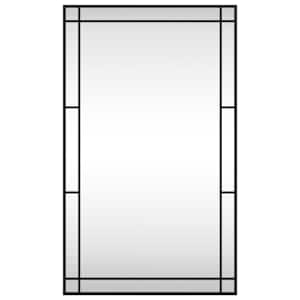 Nástěnné zrcadlo černé 60 x 100 cm obdélník železo - obrázek 3