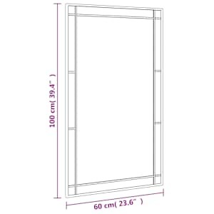 Nástěnné zrcadlo černé 60 x 100 cm obdélník železo - obrázek 8