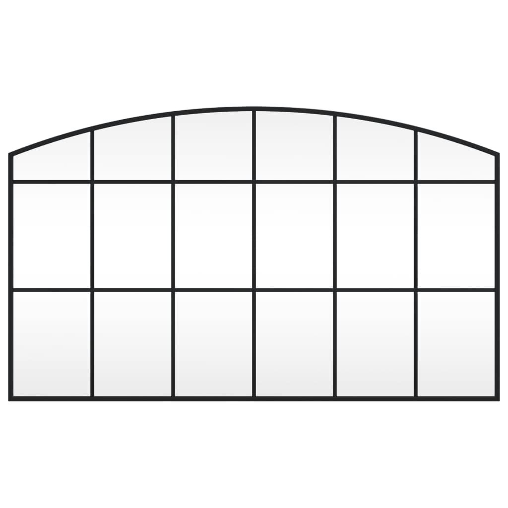 vidaXL Wandspiegel boog 100x60 cm ijzer zwart afbeelding