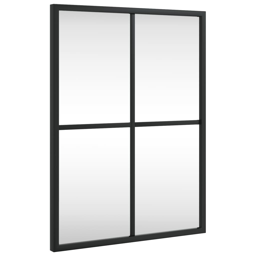 Oglindă de perete, negru, 30×40 cm, dreptunghiulară, fier