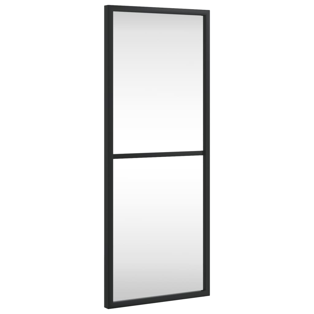 Oglindă de perete, negru, 20×50 cm, dreptunghiulară, fier