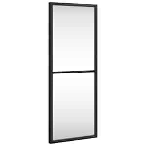 Nástěnné zrcadlo černé 20 x 50 cm obdélník železo - obrázek 2