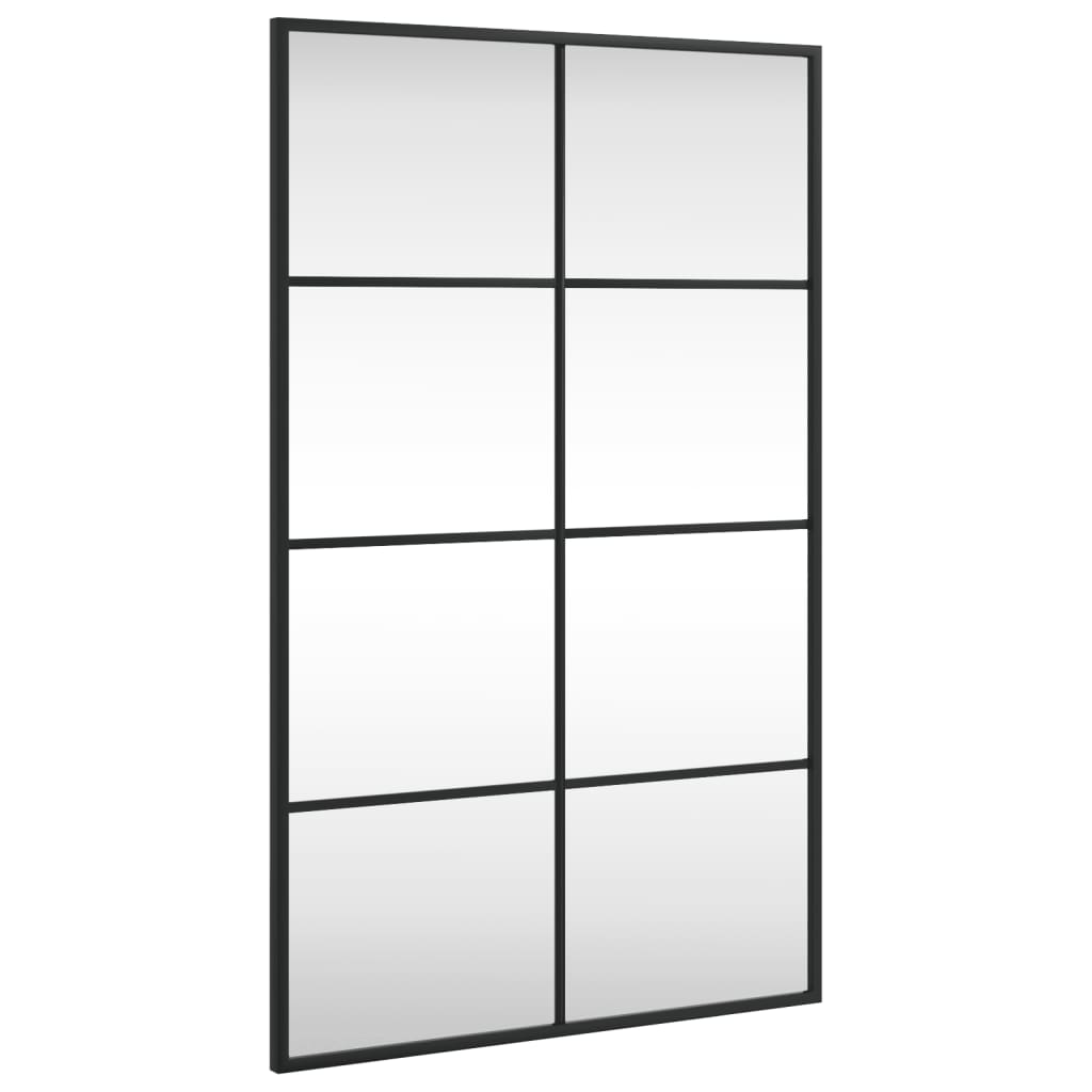 VidaXL Miroir Mural Noir 50x80 Cm Rectangulaire Fer