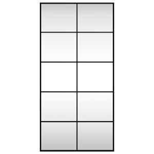 Nástěnné zrcadlo černé 50 x 100 cm obdélník železo - obrázek 3