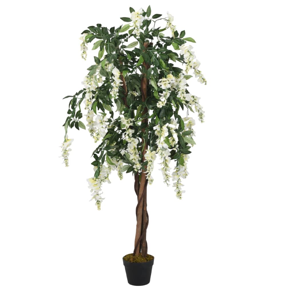 vidaXL Arbore artificial wisteria 1470 frunze 200 cm verde și alb