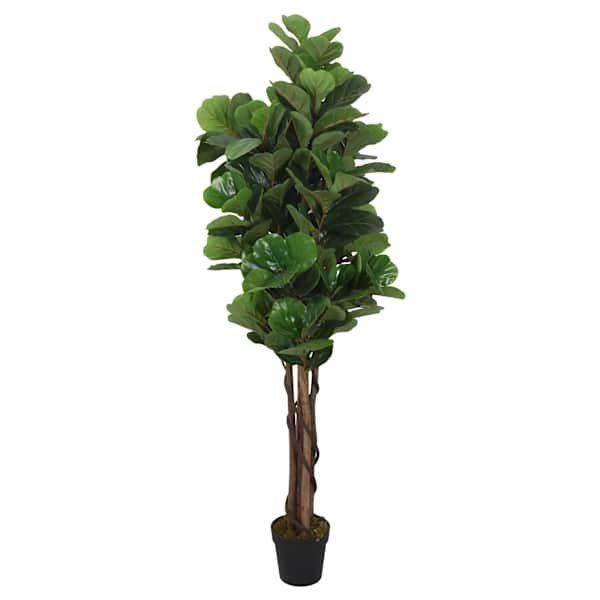 vidaXL kunsttaim l&uuml;&uuml;ra-viigipuu, 96 lehega, 80 cm, roheline
