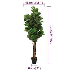 Umělý fíkus lyrový 180 listů 150 cm zelený - obrázek 5
