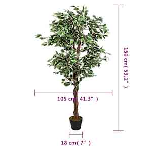 Umělý fíkus 756 listů 150 cm zelený - obrázek 5