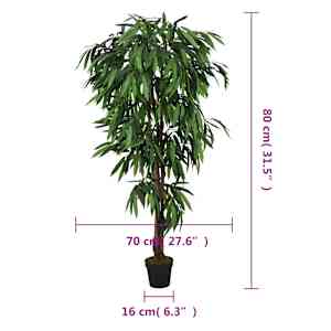 Umělý mangovník 300 listů 80 cm zelený - obrázek 5