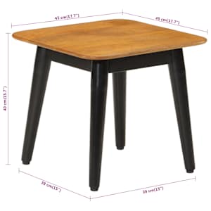 Konferenční stolek 45 x 45 x 40 cm masivní mangovník a železo - obrázek 7