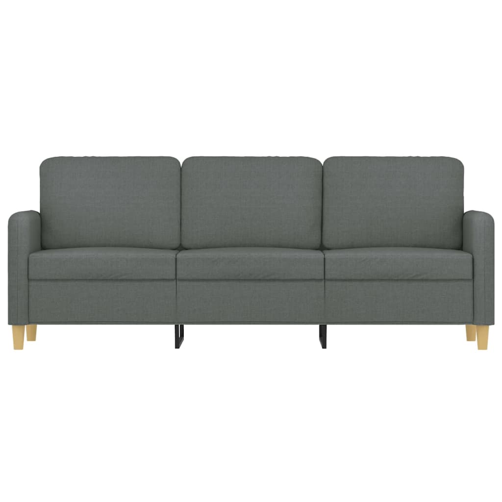 vidaXL Driezitsbank - 180 - cm - stof - donkergrijs, foto 2