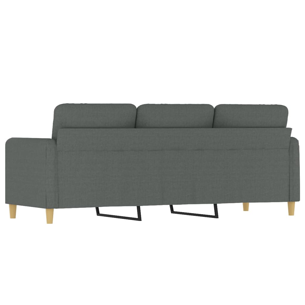 vidaXL Driezitsbank - 180 - cm - stof - donkergrijs, foto 4