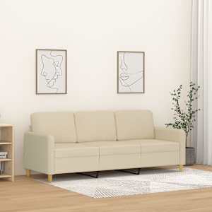 3místná pohovka krémová 180 cm textil - obrázek 1