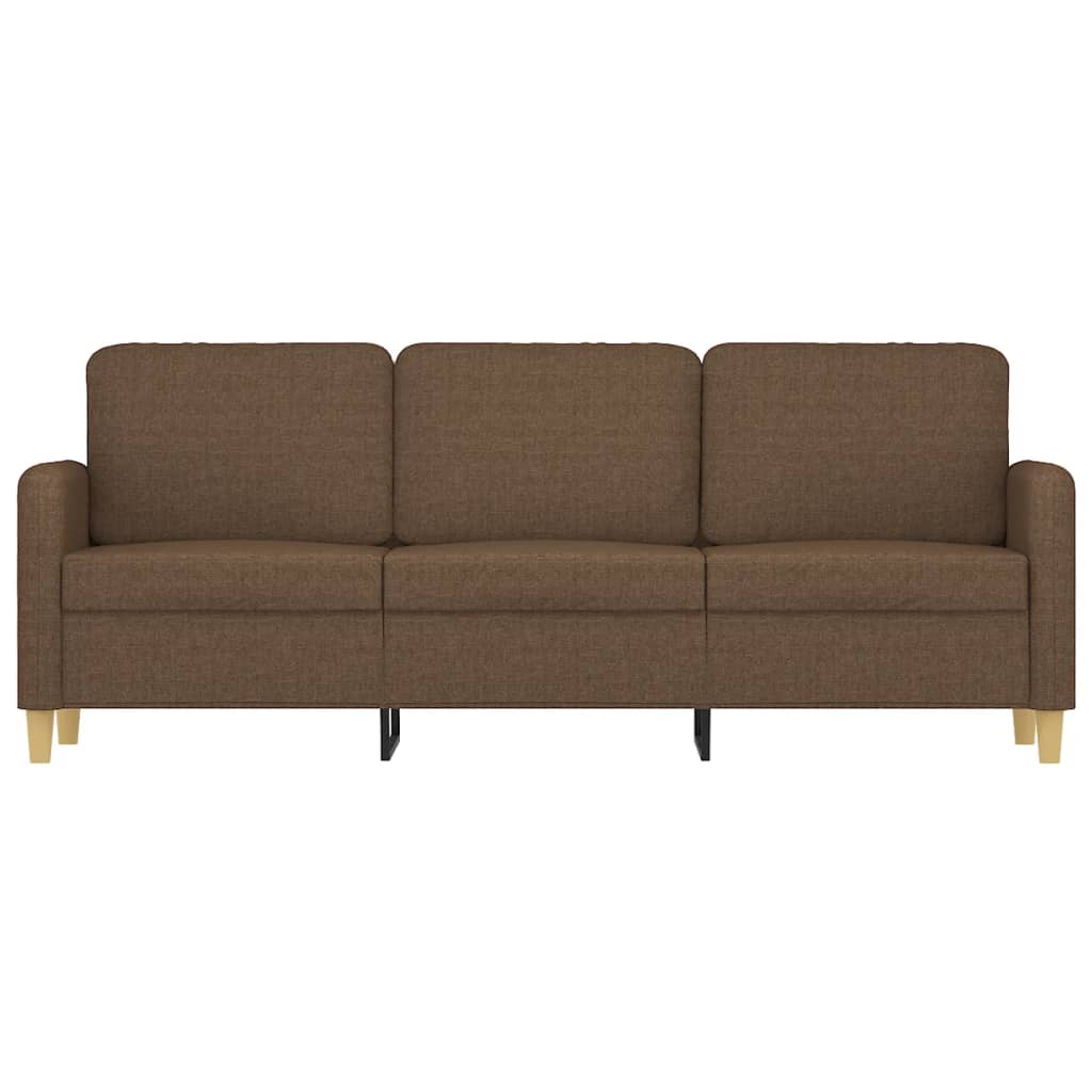 vidaXL Trivietė sofa, rudos spalvos, 180cm, audinys